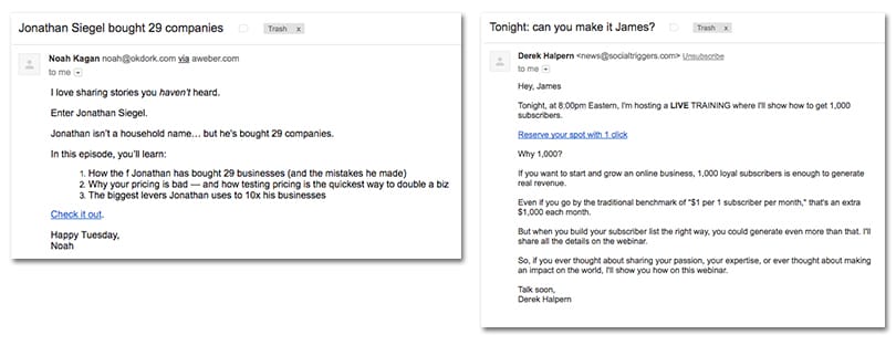 email template examples
