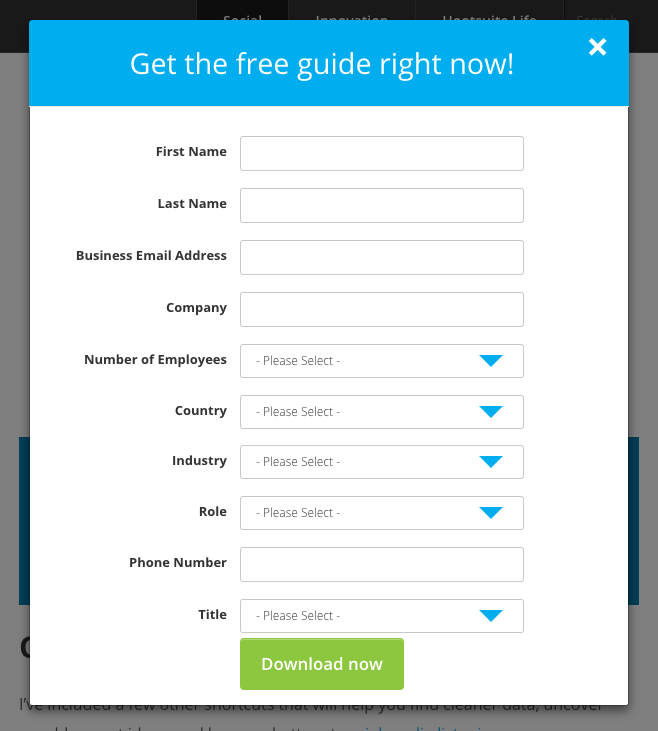 marketing campaign click popup
