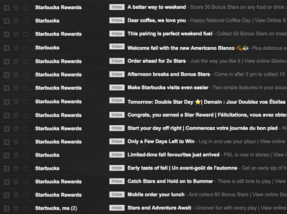starbucks email marketing strategies