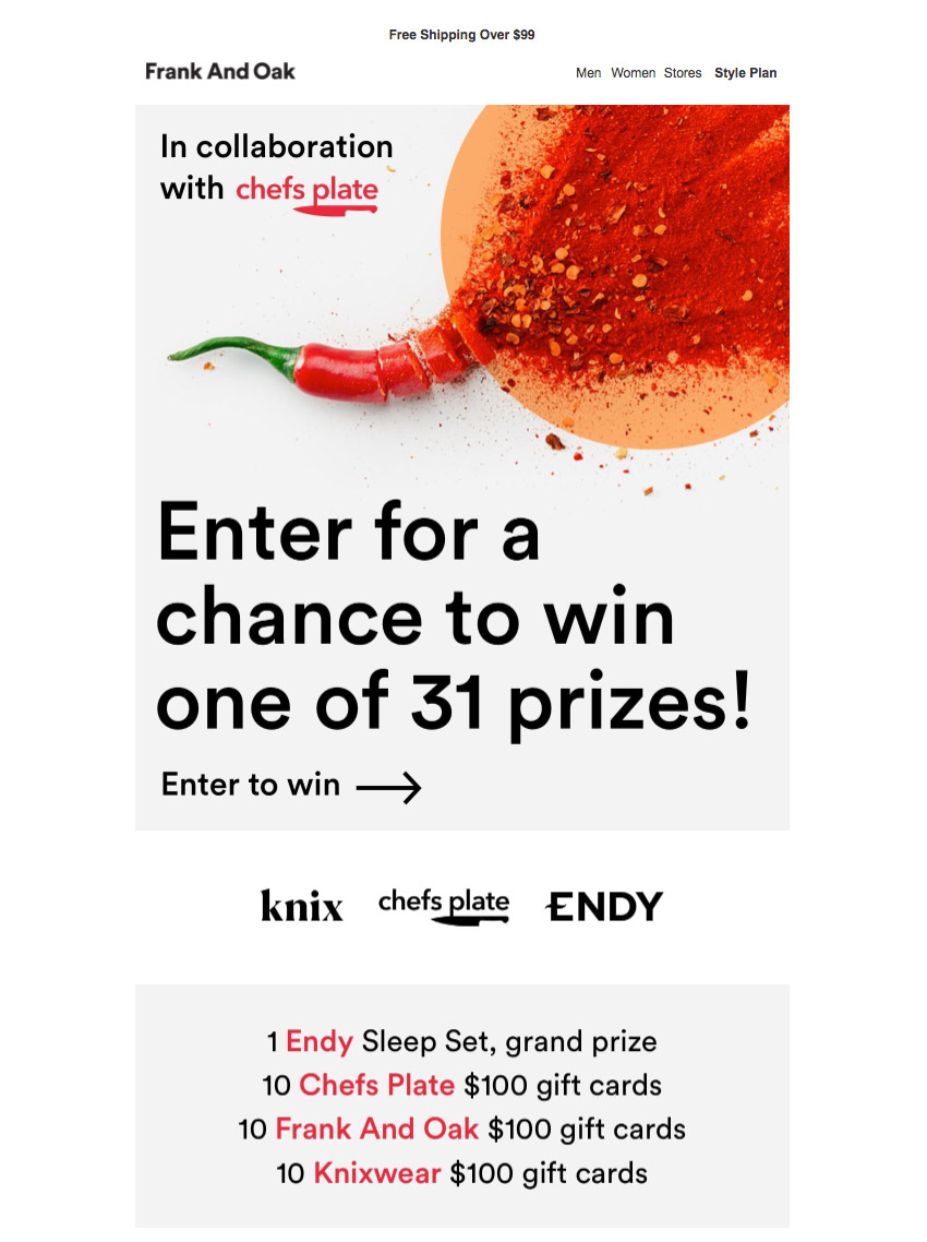 Sweepstakes example 1