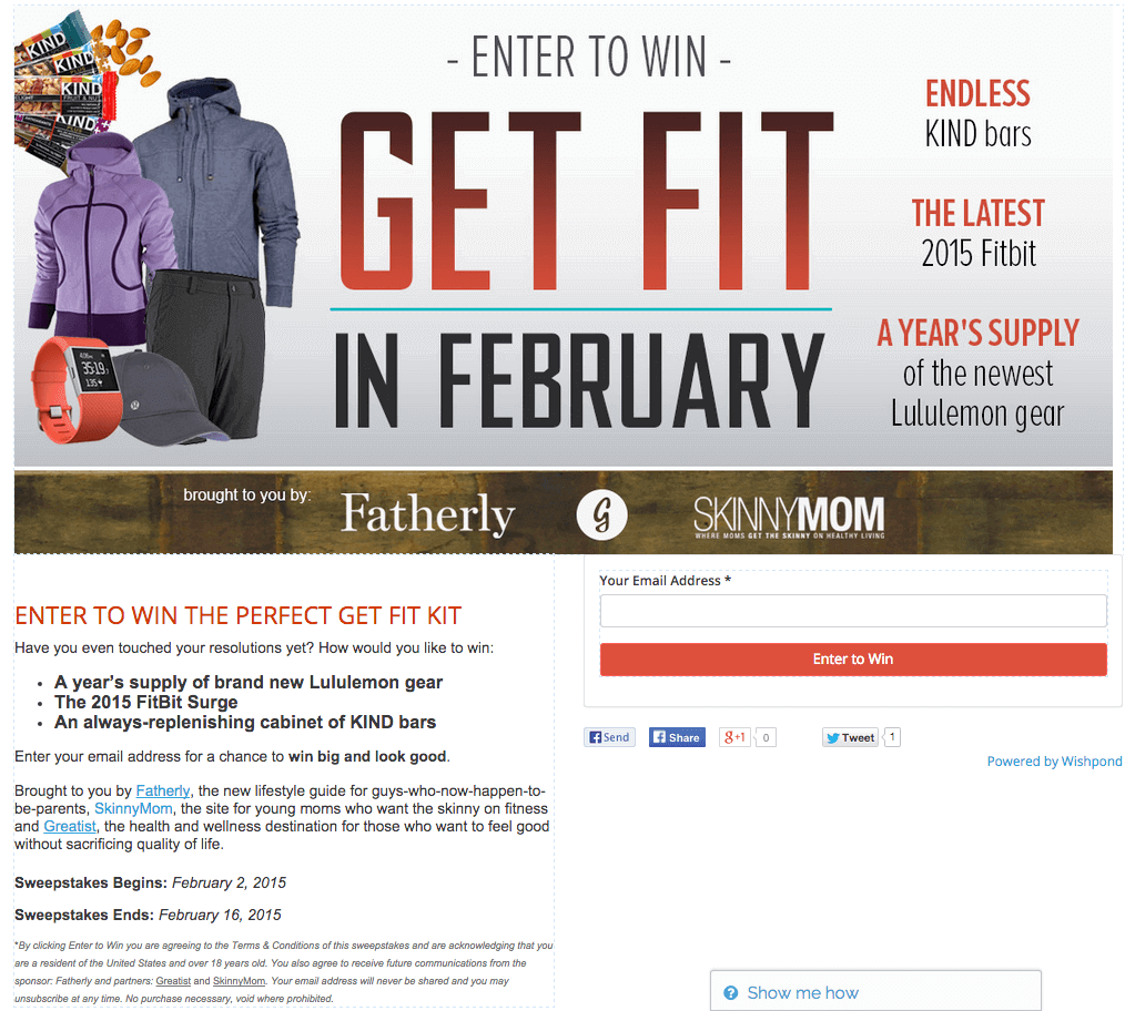 facebook giveaway example