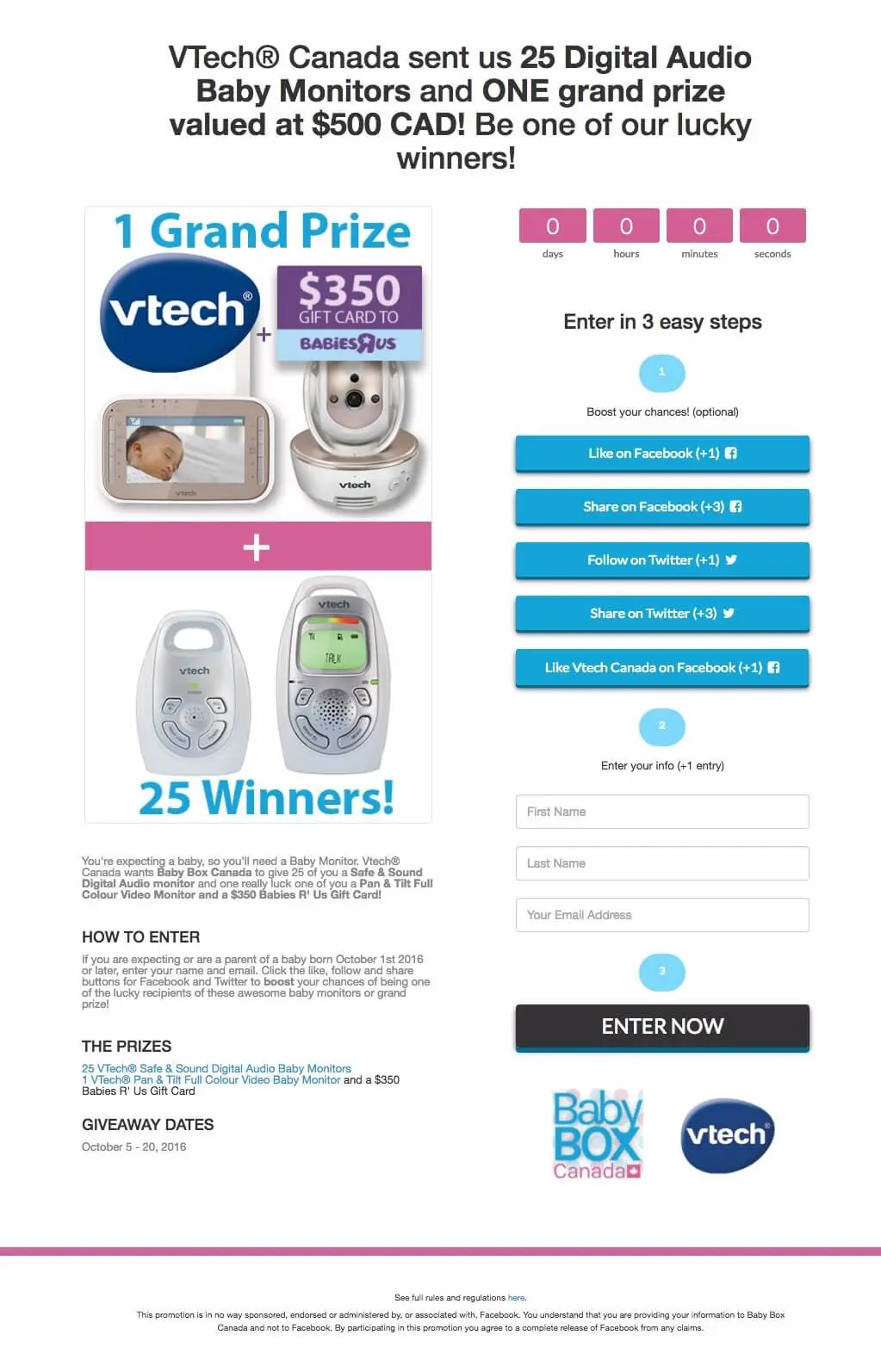 facebook giveaway example