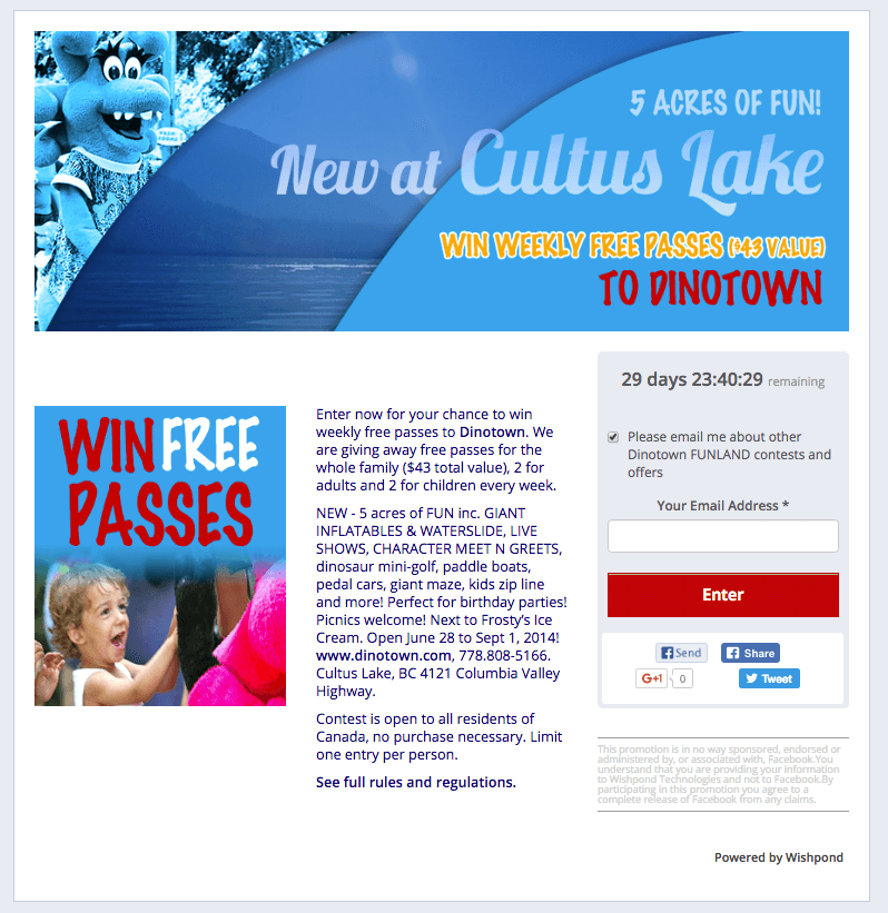 facebook giveaway example