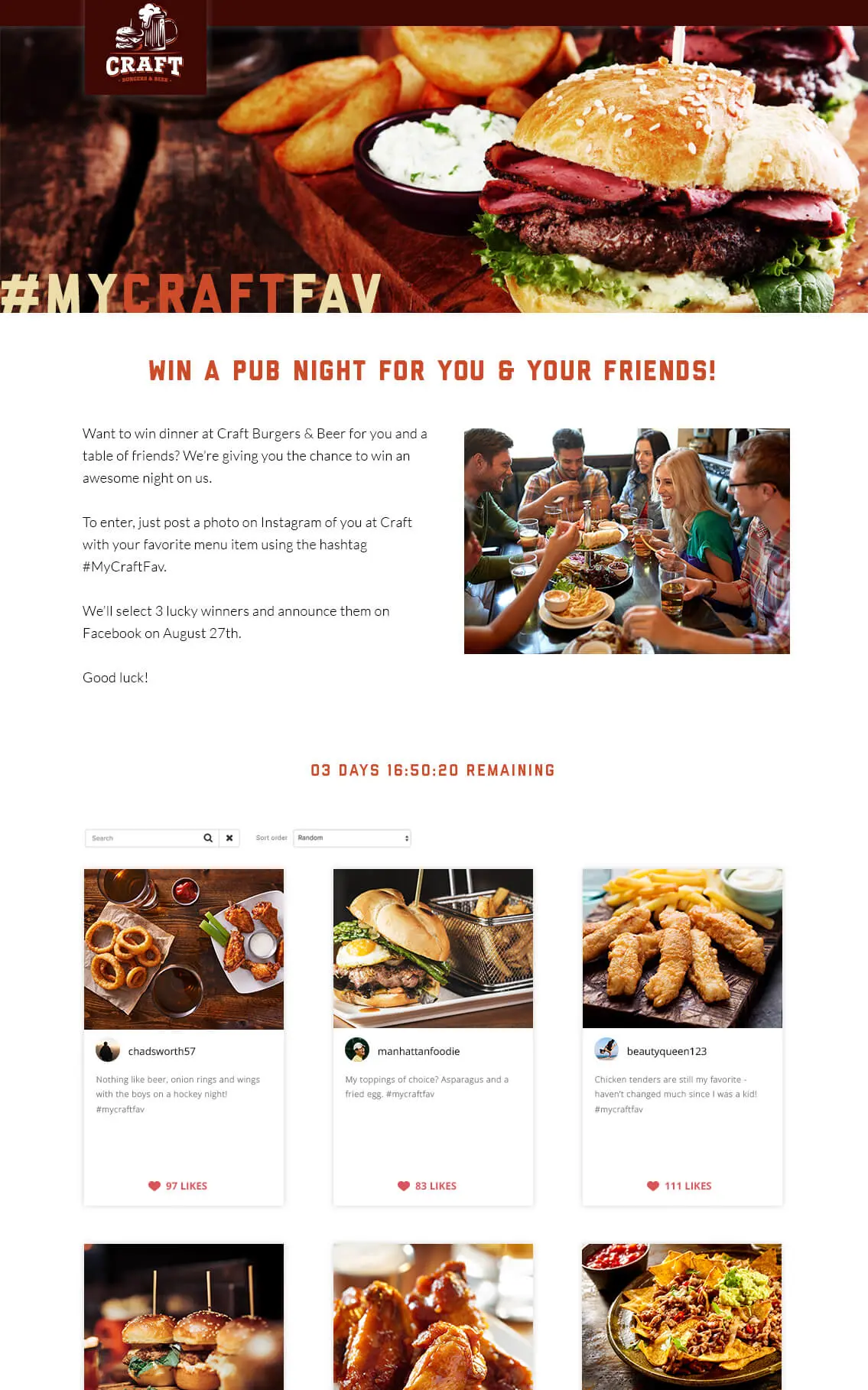 facebook giveaway example