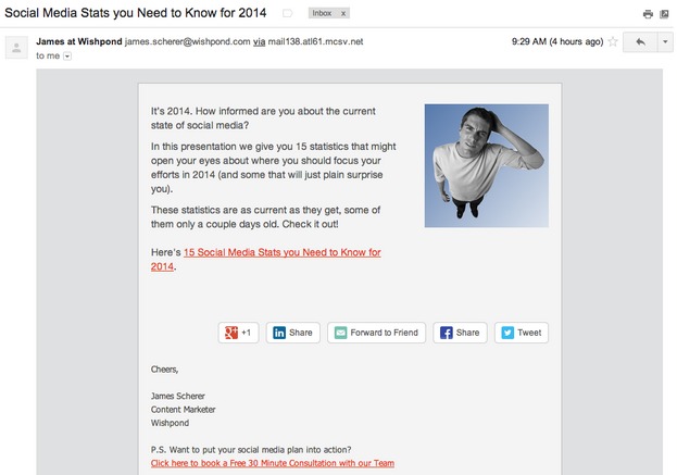 email marketing a/b testing example