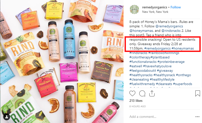 Instagram giveaway