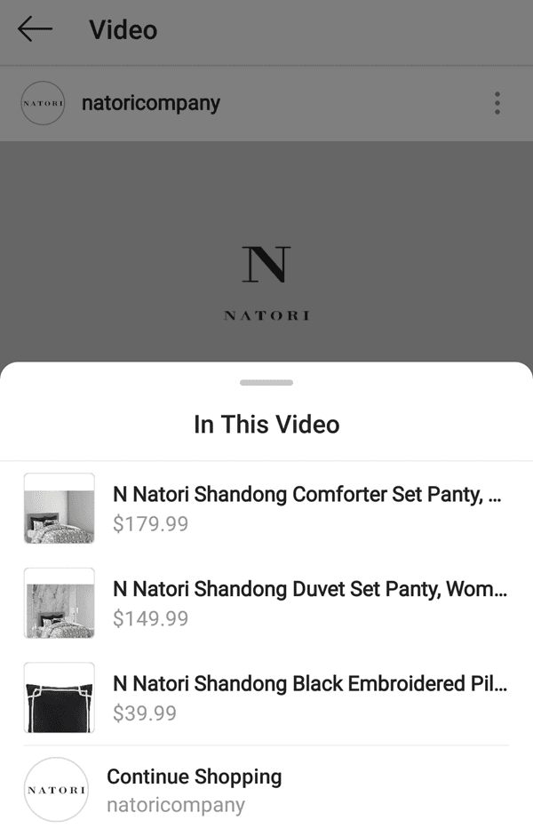 Instagram shoppable post