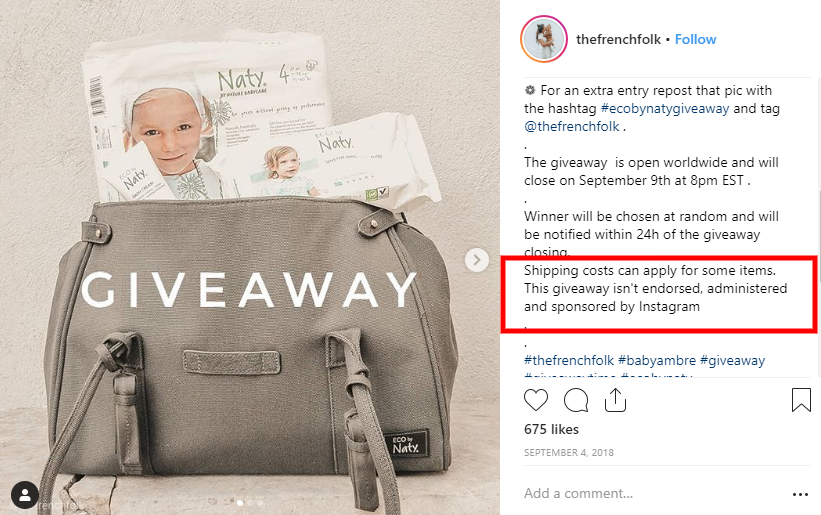 Instagram giveaway
