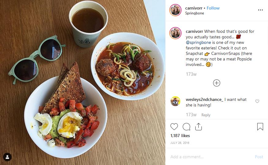 restaurant marketing instagram example