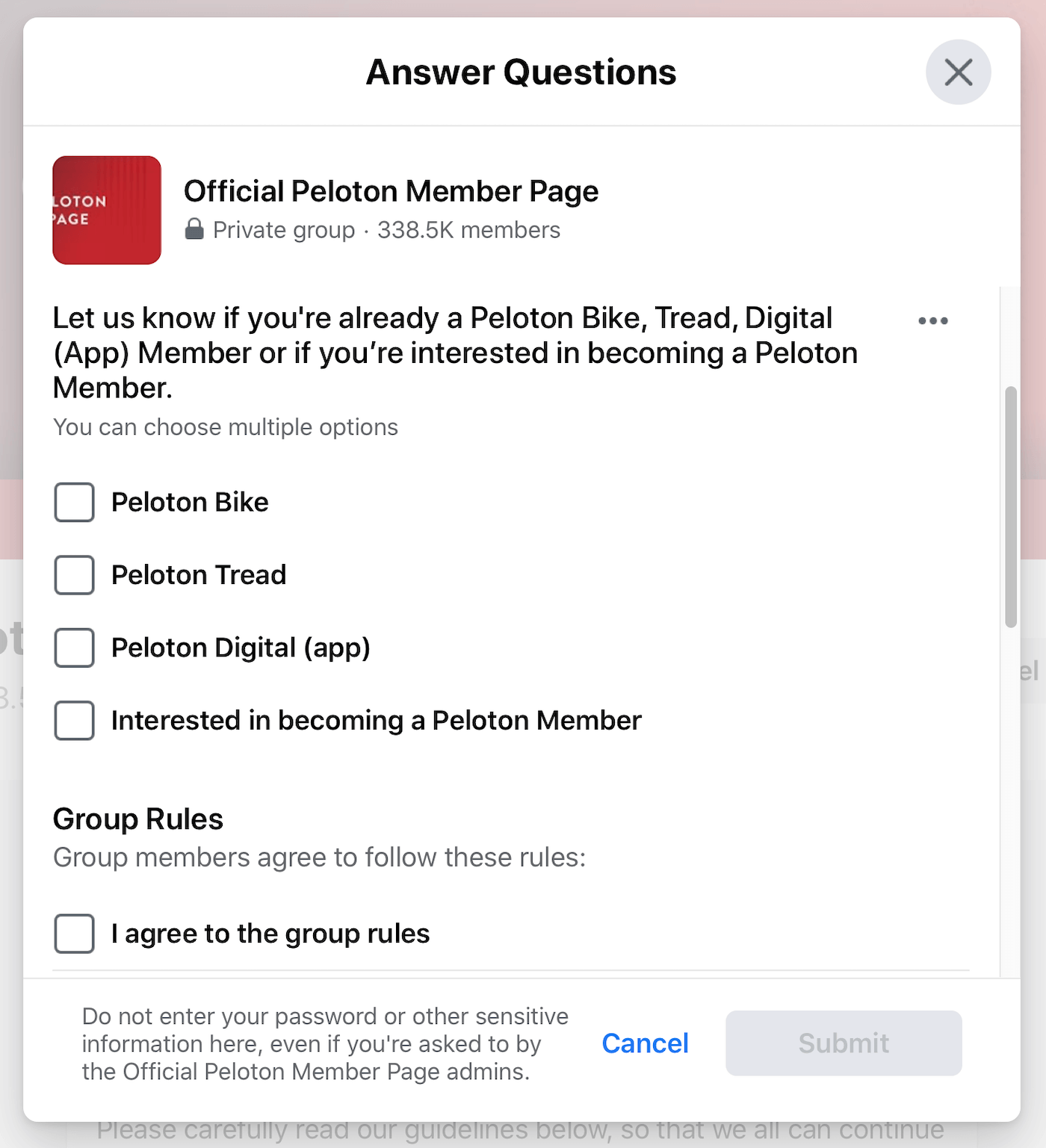 FB Group Filter Questions