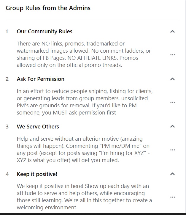FB Group Rules