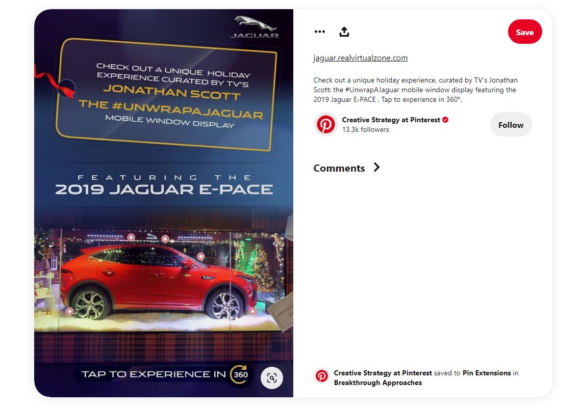 Pinterest advertising example