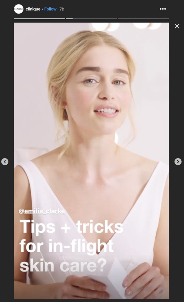 Clinique Influencer Campaign with Emilia Clarke