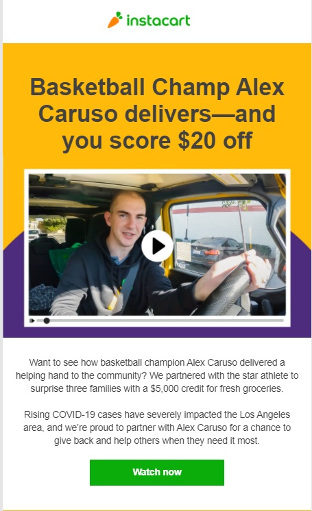 Instacart Video Email