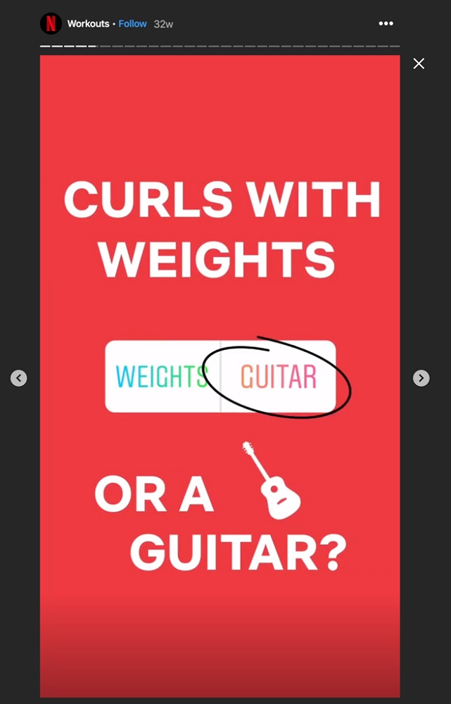 Netflix Workout Interactive Poll