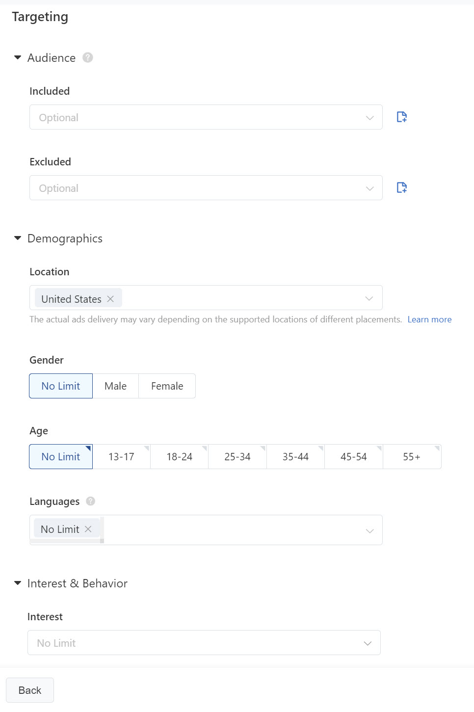 TikTok ads target audience