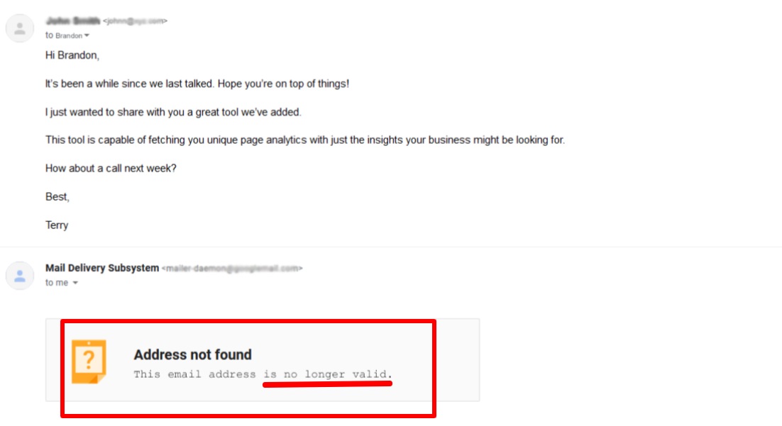 Email Address No Longer Valid