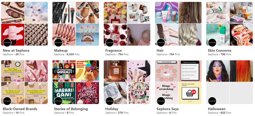 Sephora Board Descriptions
