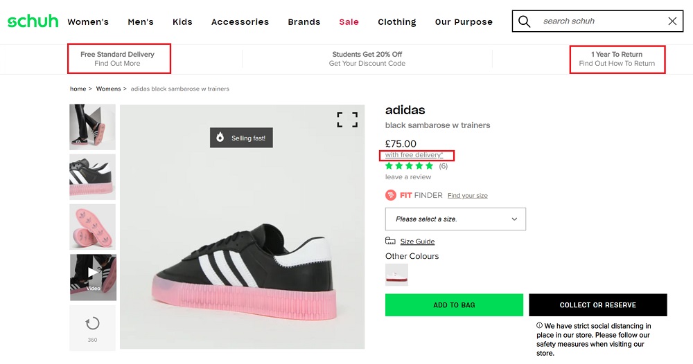 schuh Delivery & Return Information