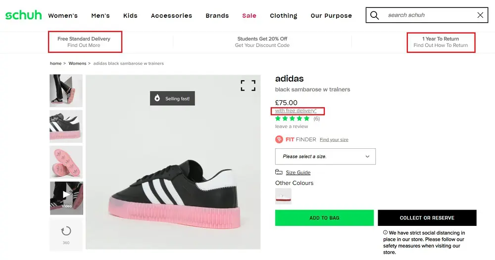 schuh Delivery & Return Information