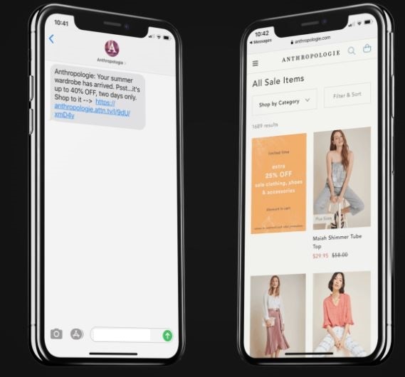 Anthropologie Mobile Coupon Example