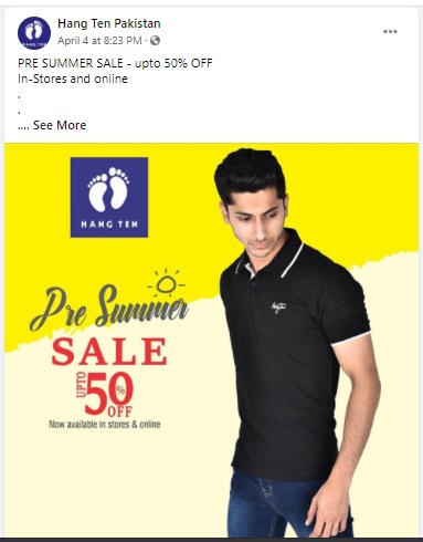 Hang Ten Pakistan Pre Summer Sale