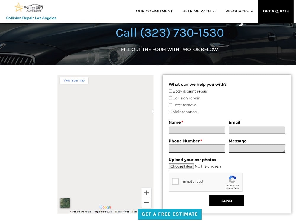 Super Auto Dent Estimate Form