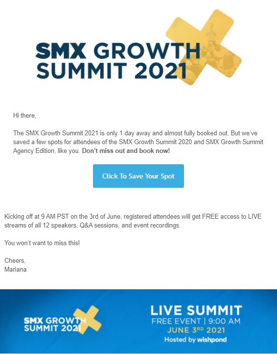 Warm-up email