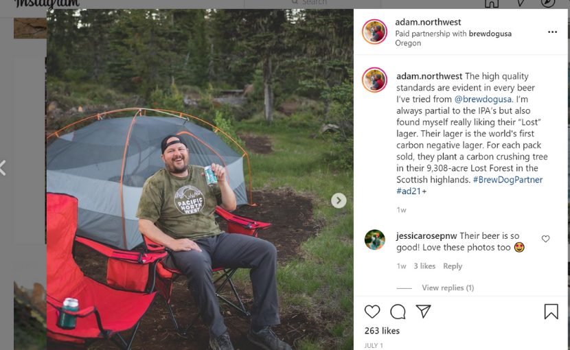 Instagram brand ambassador