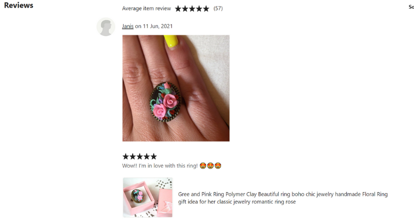 Etsy reviews