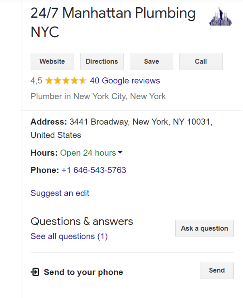 Plumber Google My Business