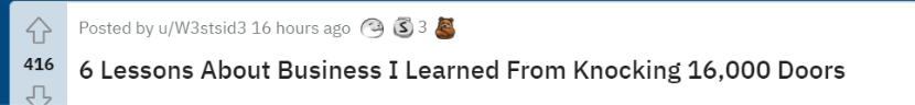 Reddit headline