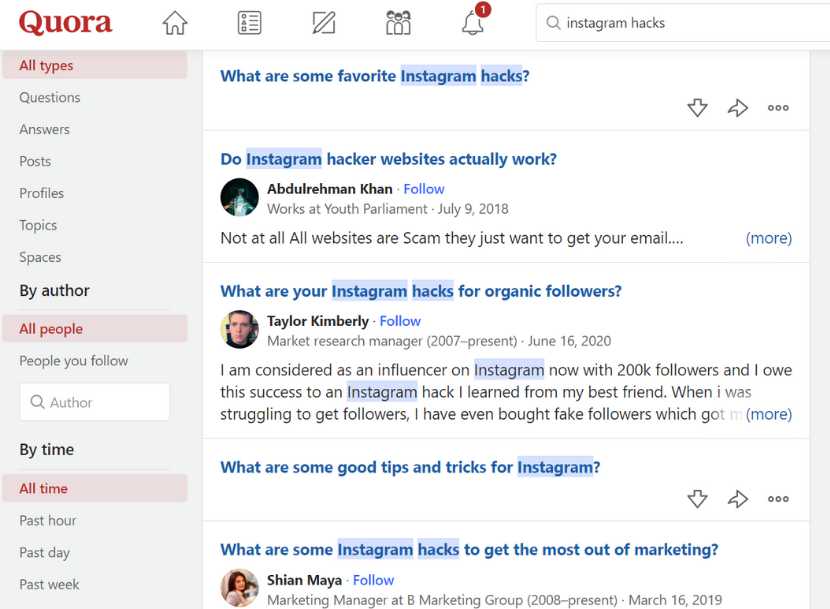 Quora Instagram hacks