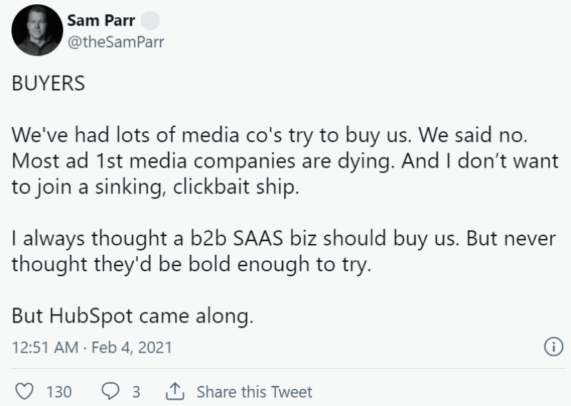 Sam Parr tweet
