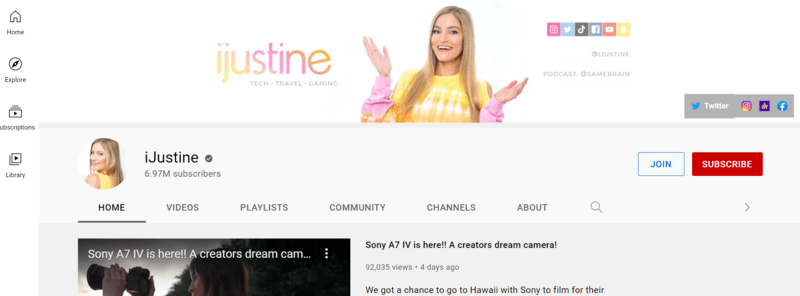 tech YouTube channel