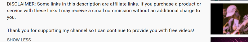 affiliate disclaimer