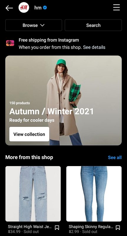 H&M Instagram Shop