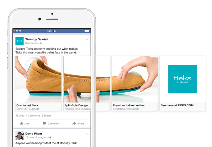 Facebook carousel ad