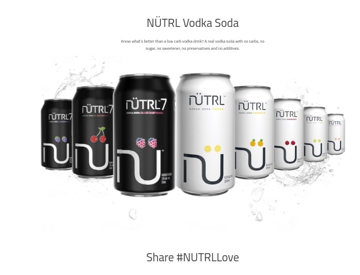 Goodridge & Williams distillery campaign for Nütrl vodka