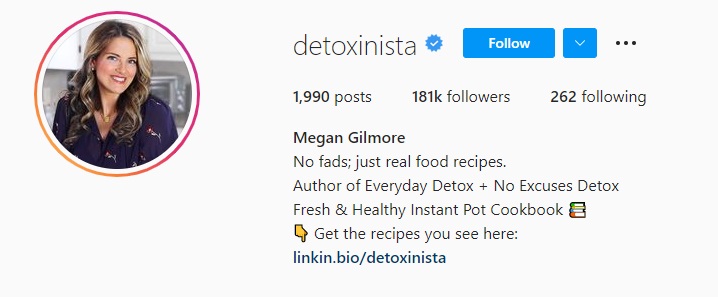 Megan Gilmore Instagram bio
