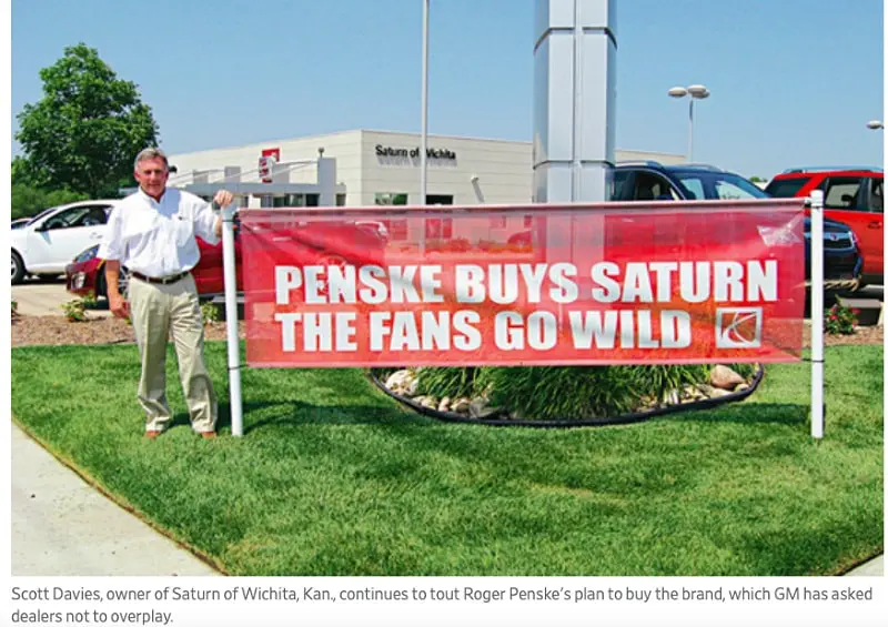 Penske Corporation bought Saturn