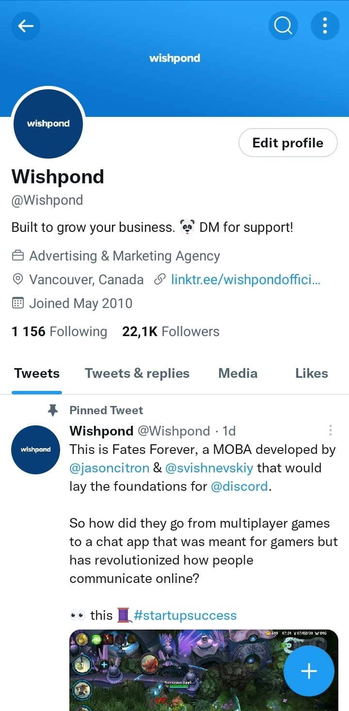 Twitter Mobile Profile