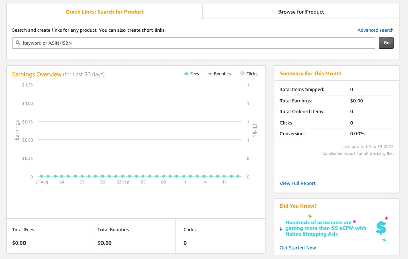 Amazon Associate Homepage