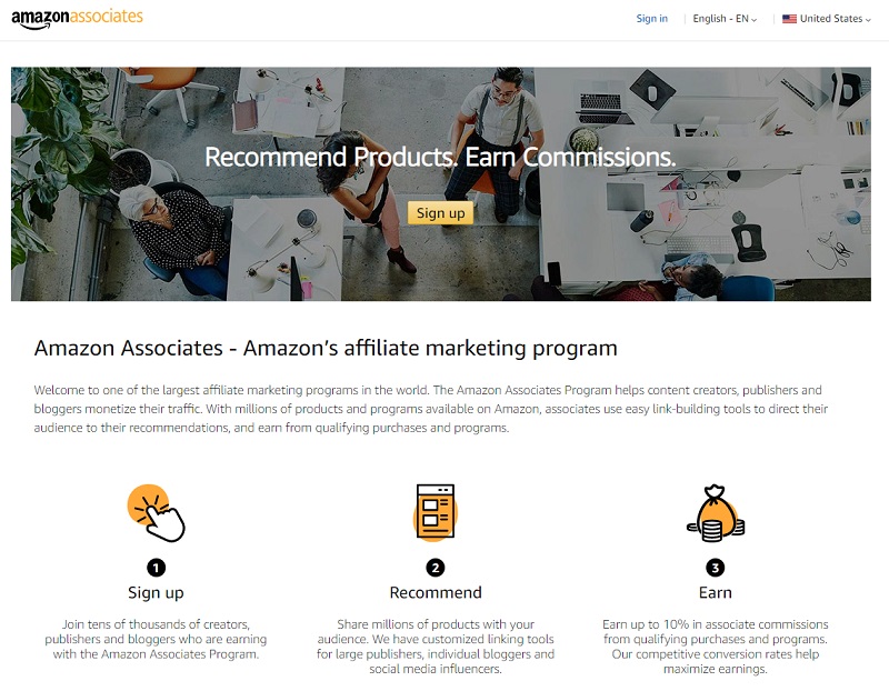 Amazon Associates Homepage