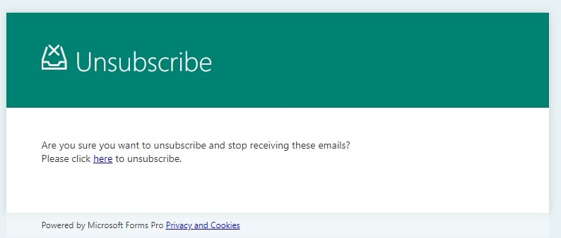 Confirm Unsubscribe