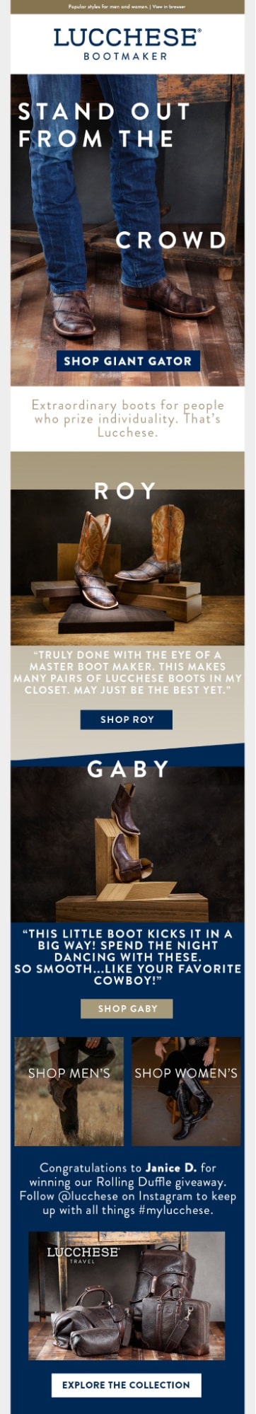 Lucchese Gender Email