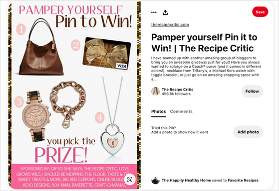 Pinterest contest