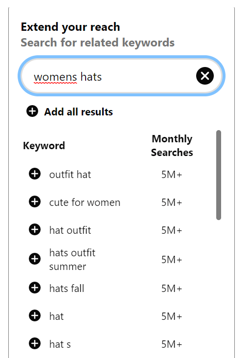 Pinterest keyword tool