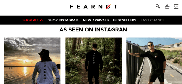 Online store Instagram feed