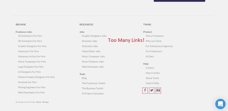 Twine too many links